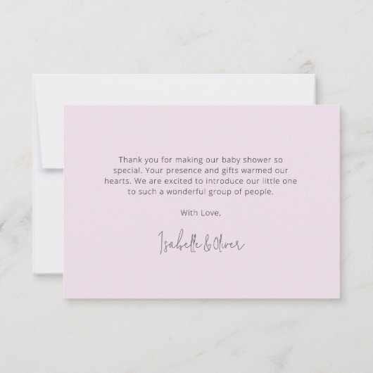 Little Pearl Oyster Baby shower Dank u kaart (Achterkant)