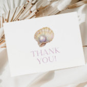 Little Pearl Oyster Baby shower Dank u kaart