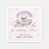 Little Pearl Paarse Seashell Ocean Baby shower Servet (Voorkant)