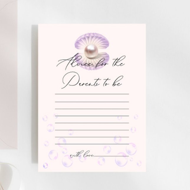 Little Pearl Paarse Shell Baby shower Advice Game (Creator heeft geüpload)