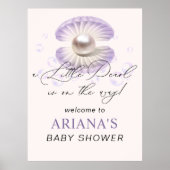 Little Pearl Paarse Shell Ocean Baby shower Poster (Voorkant)