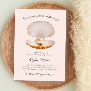 Little Pearl Seashell Beach Meisje Baby shower Kaart