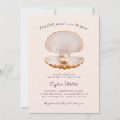 Little Pearl Seashell Beach Meisje Baby shower Kaart (Voorkant)