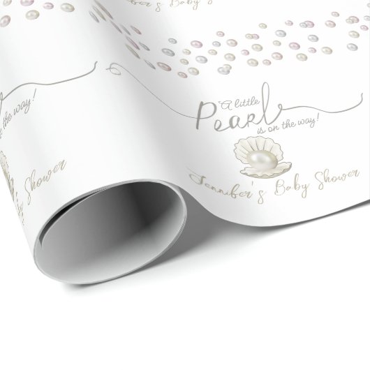Little Pearl Seashell Onder het Zee Baby shower Cadeaupapier (Rol Hoek)
