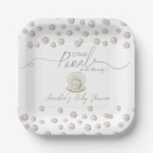 Little Pearl Seashell Onder het Zee Baby shower Papieren Bordje (Voorkant)