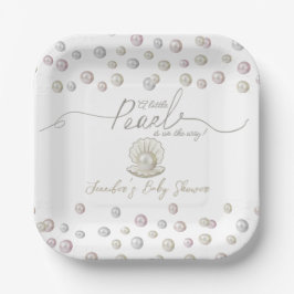 Little Pearl Seashell Onder het Zee Baby shower Papieren Bordje