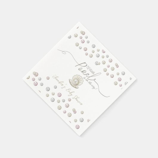 Little Pearl Seashell Onder het Zee Baby shower Servet (Hoek)