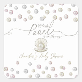 Little Pearl Seashell Onder het Zee Baby shower Vierkante Sticker