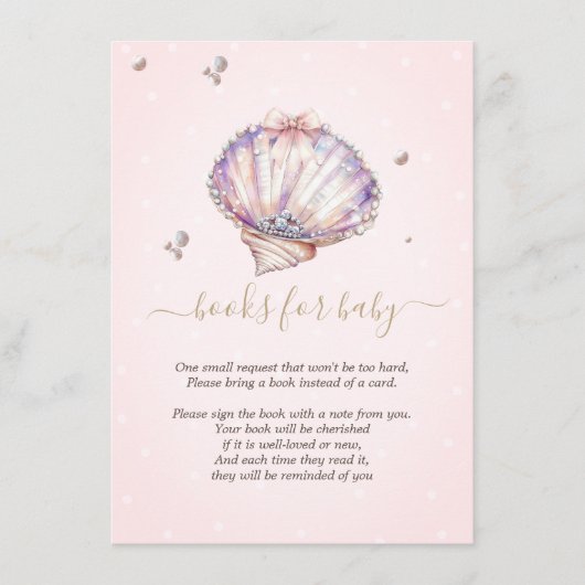 Little Pearl Seashells Diamonds Dots Baby Shower Informatiekaartje (Voorkant)