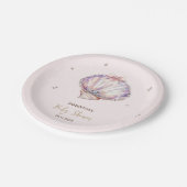 Little Pearl Seashells Diamonds Dots Baby Shower Papieren Bordje (Gekanteld)