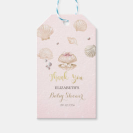 Little Pearl Seashells Dots Baby Shower Cadeaulabel