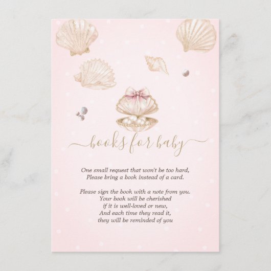 Little Pearl Seashells Dots Baby Shower Informatiekaartje (Voorkant)