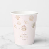 Little Pearl Seashells Dots Baby Shower Papieren Bekers (Voorkant)