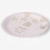 Little Pearl Seashells Dots Baby Shower Papieren Bordje (Gekanteld)