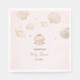 Little Pearl Seashells Dots Baby Shower Servet