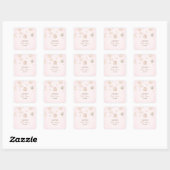 Little Pearl Seashells Dots Baby Shower Vierkante Sticker (Vel)