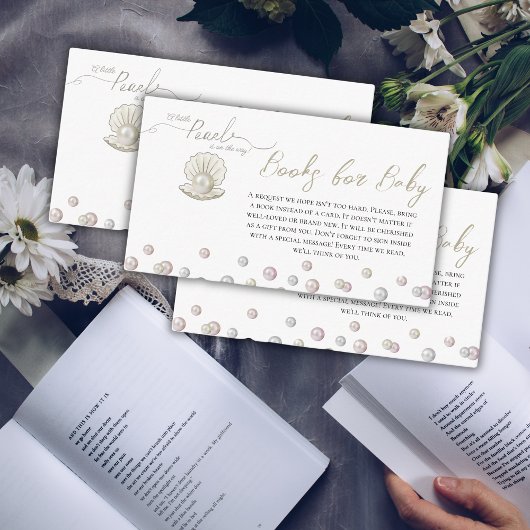 Little Pearl Under the Zee Boeken voor Baby shower Informatiekaartje