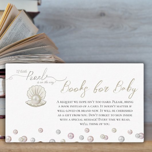 Little Pearl Under the Zee Boeken voor Baby shower Informatiekaartje