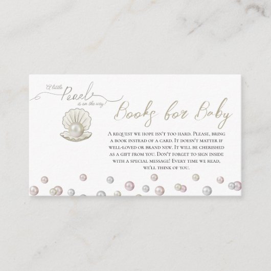 Little Pearl Under the Zee Boeken voor Baby shower Informatiekaartje (Voorkant)