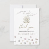 Little Pearl under Zee Pearlcore Baby shower Bedankkaart (Voorkant)