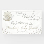 Little Pearl under Zee Pearlcore Baby shower Spandoek (Horizontaal)