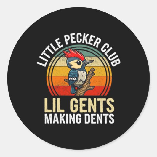 Little Pecker Club Lil Gents maken deuken grappig Ronde Sticker (Voorkant)