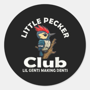 Little Pecker Club voor en achter Ronde Sticker
