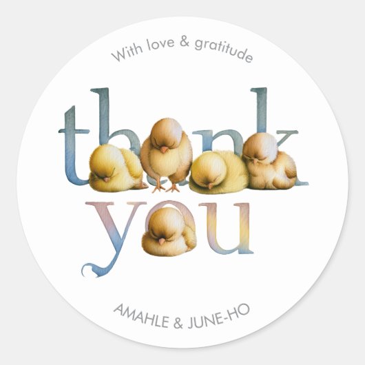 Little Peep & Co. | Dank je Ronde Sticker (Voorkant)