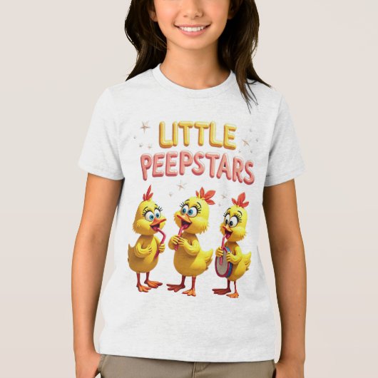 Little Peepstars - Retro Easter Band Vibes Tri-Blend Shirt (Voorkant)