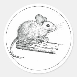 Little Pencil Mouse Ronde Sticker