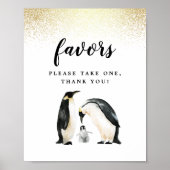 Little Penguin | Baby shower Favors Poster (Voorkant)
