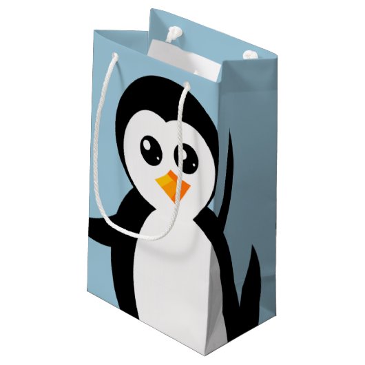 "Little Penguin" (Close-up) Gift Bag Klein Cadeauzakje (Achterkant Gekanteld)