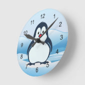 Little Penguin Design Clock Ronde Klok (Hoek)