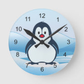 Little Penguin Design Clock Ronde Klok (Voorkant)