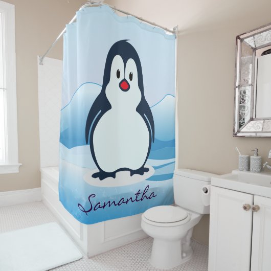 Little Penguin Design Shower Curtain Douchegordijn (In situ)