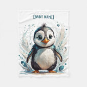 Little Penguin gepersonaliseerd Fleece Deken (Voorkant)