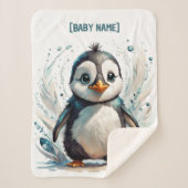 Little Penguin gepersonaliseerd Sherpa Deken (Voorkant)