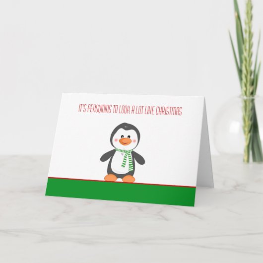 Little Penguin-kerstkaart Notitiekaartje (Voorkant)