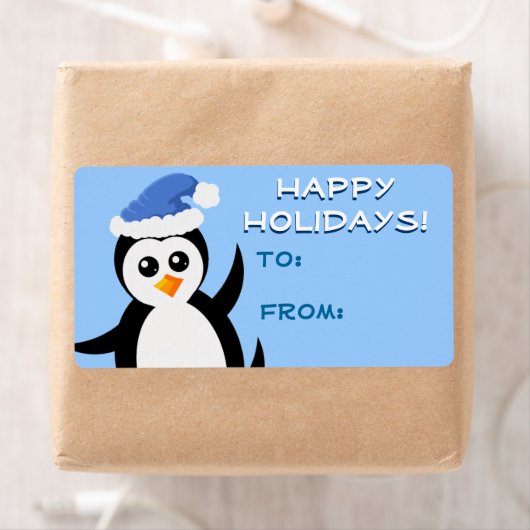 "Little Penguin" Prettige feestdagen Gift Labels (Insitu)