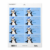 "Little Penguin" Prettige feestdagen Gift Labels (Full Sheet)