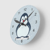 Little Penguin Snowy Design Clock Ronde Klok (Hoek)