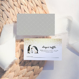 Little Penguin | WinterBaby shower Diaper Raffle Informatiekaartje