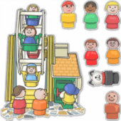Little People Ferris Wheel Fun Sticker (Voorkant)