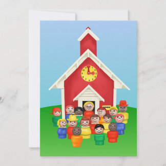 Little People Schoolhouse Feestdagenkaart