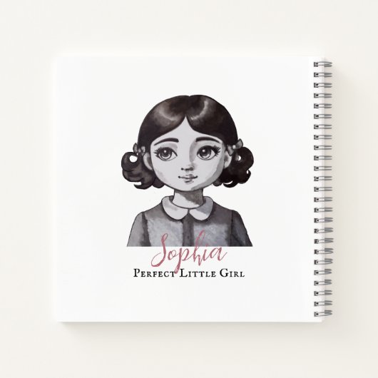Little Perfect Girl van de vorige eeuw waterverf Notitieboek (Achterkant)