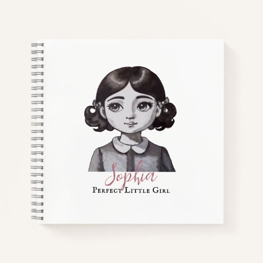 Little Perfect Girl van de vorige eeuw waterverf Notitieboek (Voorkant)