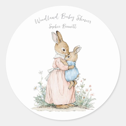 Little Peter Rabbit and Mom Ronde Sticker (Voorkant)
