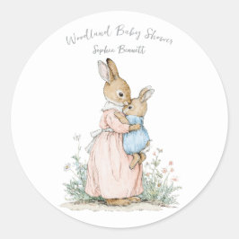 Little Peter Rabbit and Mom Ronde Sticker