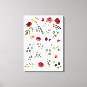  Little Petite Shabby Chic Rozen Flowers Canvas Afdruk