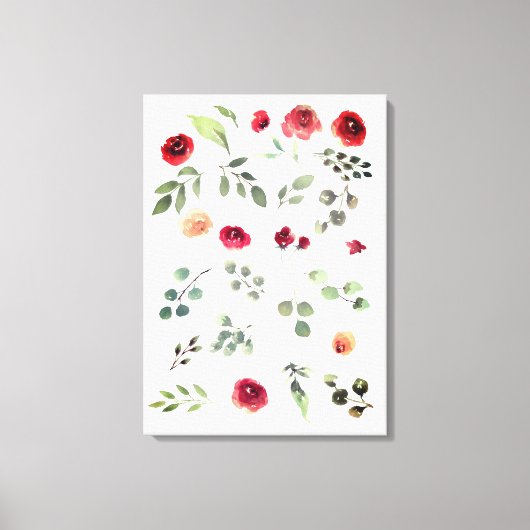  Little Petite Shabby Chic Rozen Flowers Canvas Afdruk (Voorkant)